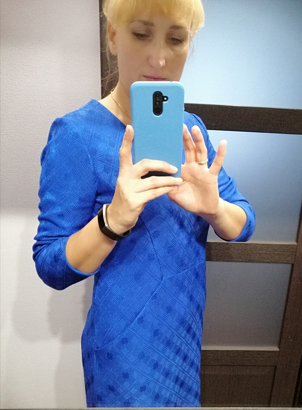 Синее трикотажное платье от Надежда  Иванова