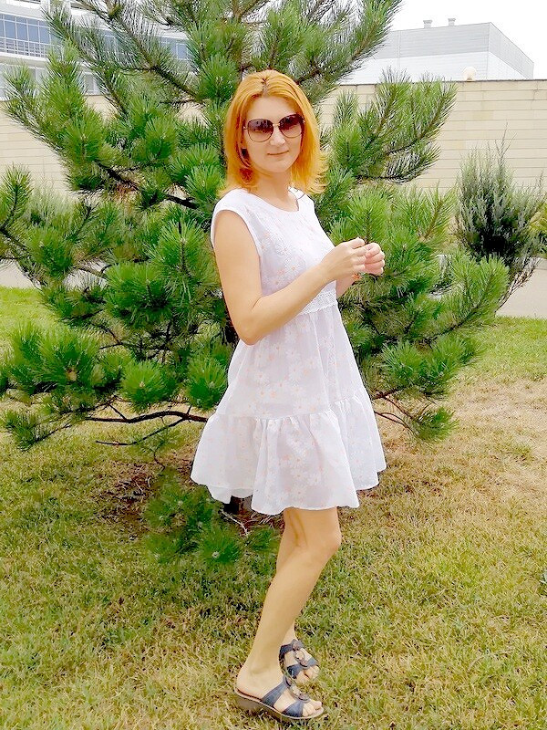 Платье белое в цветок, летнее от Станечка