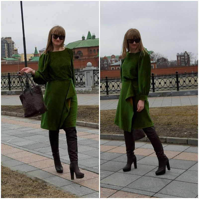 Зелёный комплект: блузка и юбка от Светлана Полушина