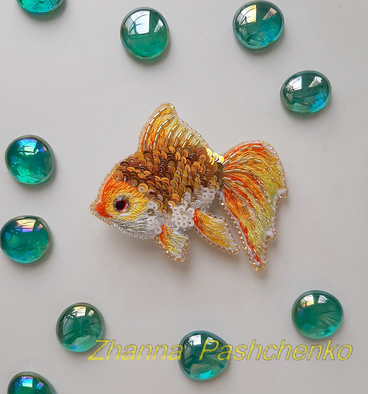 Брошь «Золотая рыбка» от Жанна_28