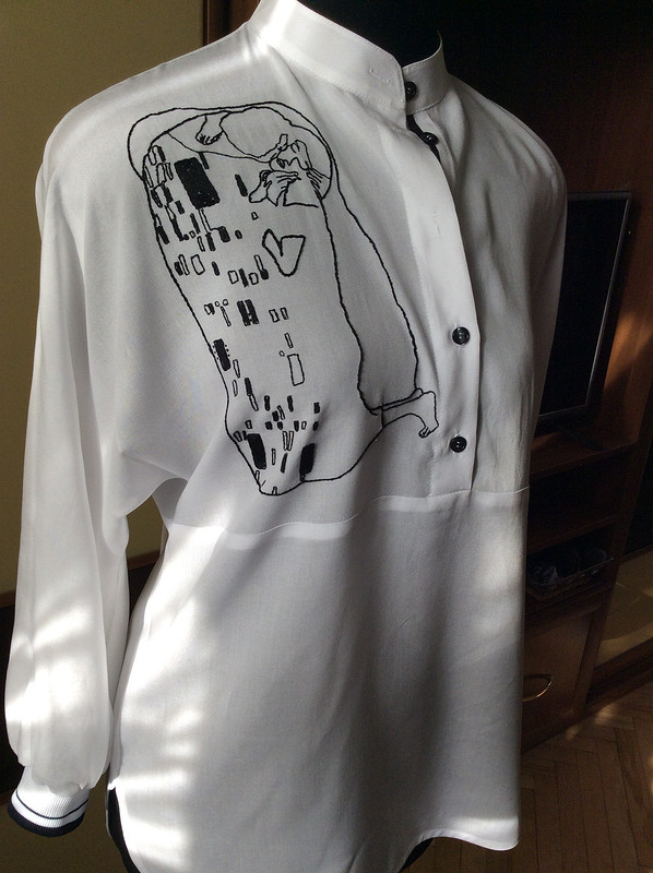 Белая рубашка «Климт, не обижайся!» от valena59