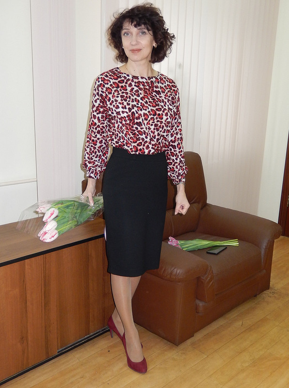 Блузка «Красный лео» от julia.golubkova
