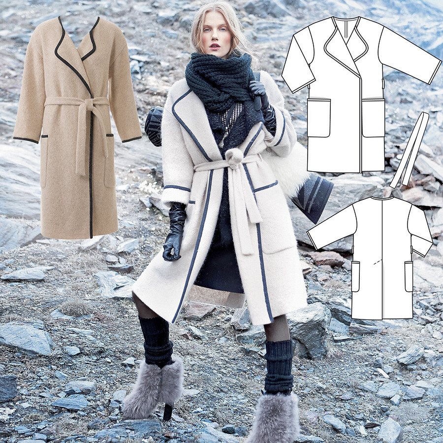 Лёгкое шерстяное пальто в стиле casual: обзор выкройки 103 из Burda 1/2015 