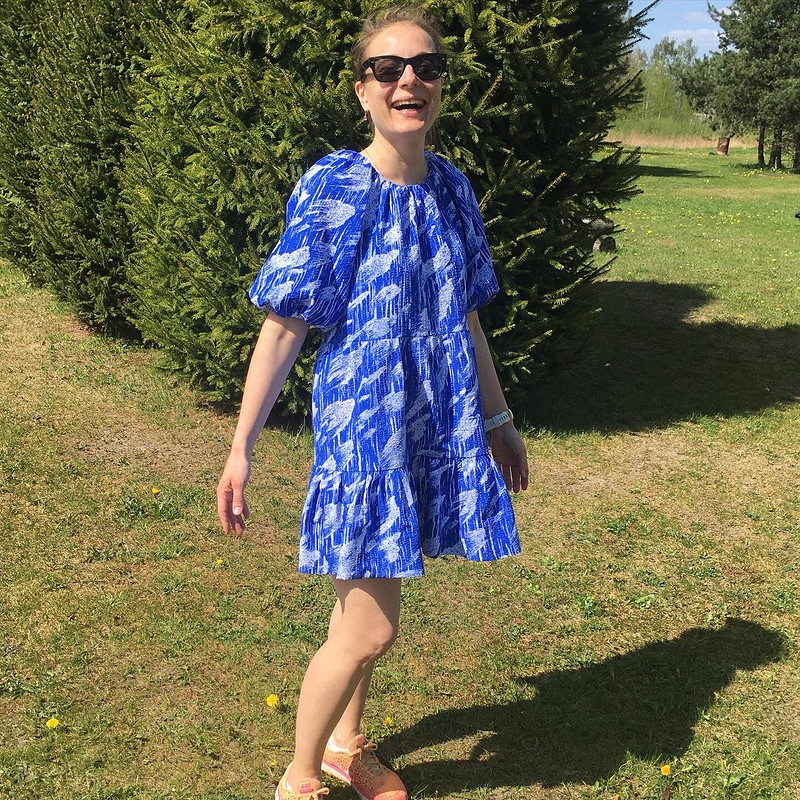 Платье «Blue puff sleeves» от KristineKrumina