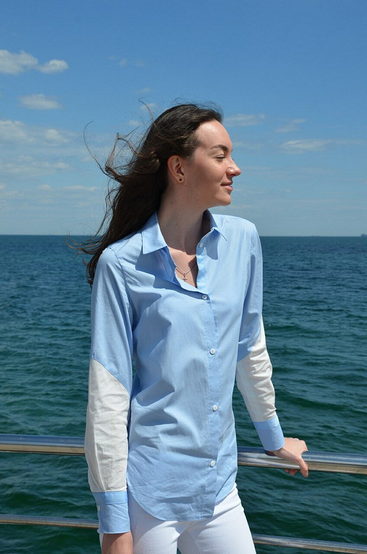 Офисно-морская рубашка от OlenaMartynova