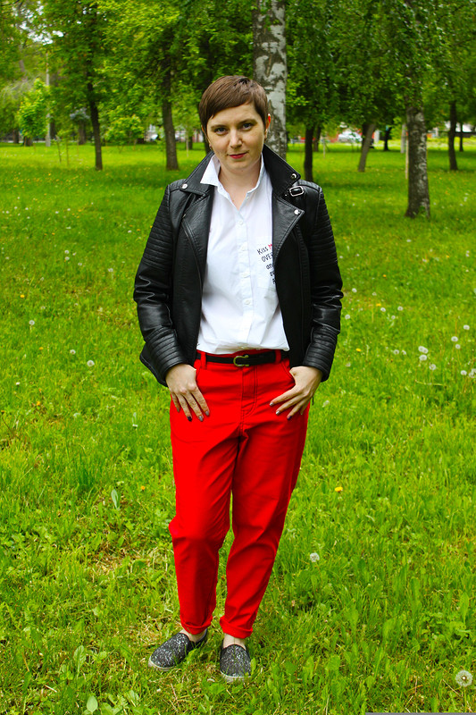 Красные джинсы-бойфренды от ИриSка