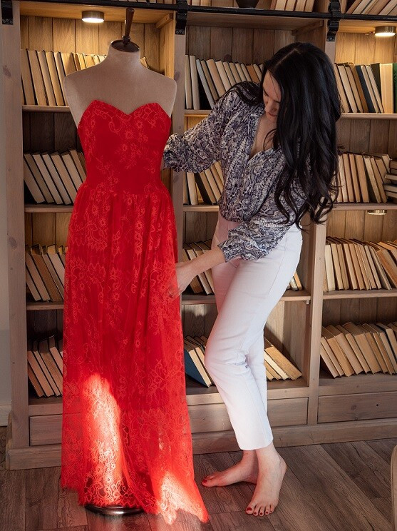 Красное прекрасное платье от Викуля11