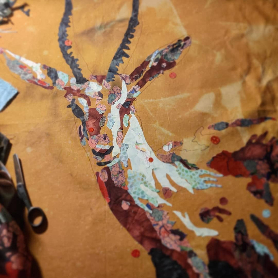 Текстильные картины из ткани, тюля и ниток: рукодельный instagram недели