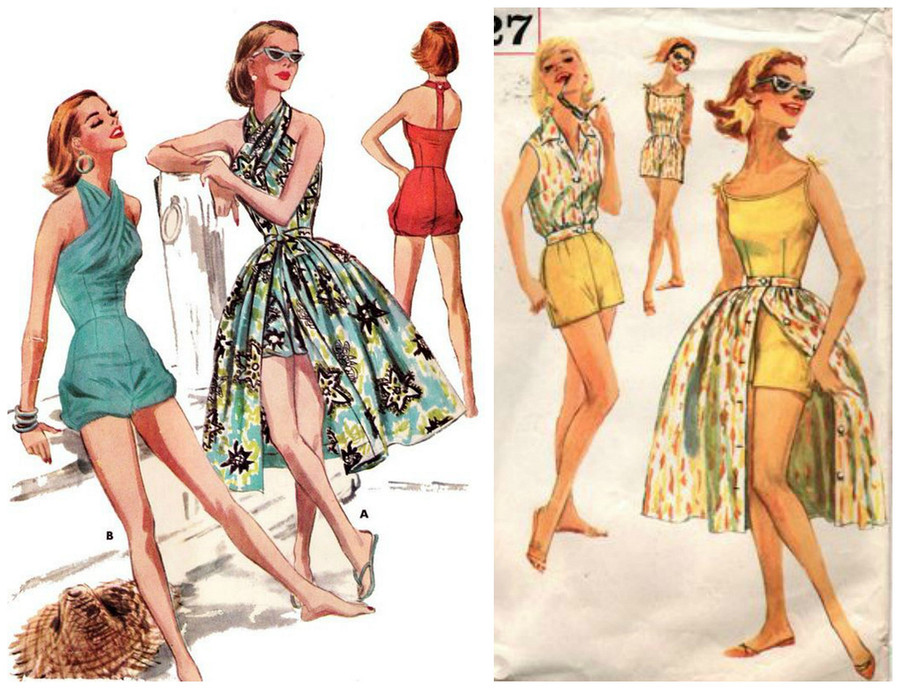 Пляжный хит из 50-х: комбинезон + юбка 