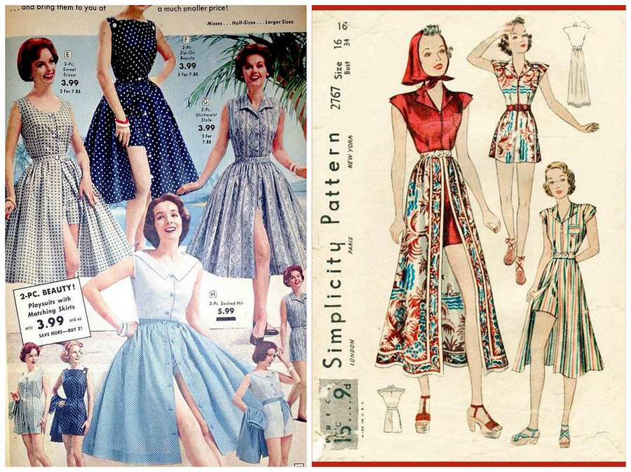 Пляжный хит из 50-х: комбинезон + юбка 