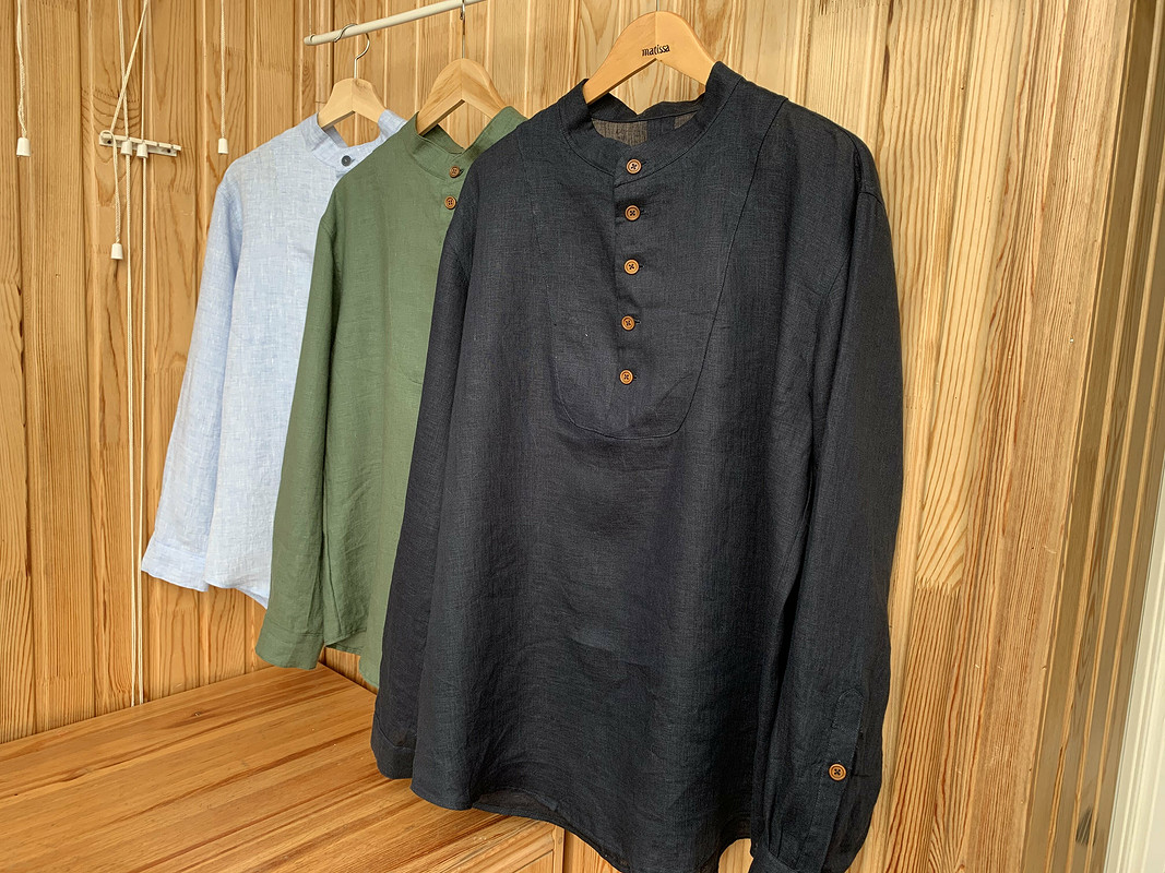 Льняной фэмили-лук: мужские рубашки от Elena Shi