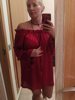 Красное платье-туника