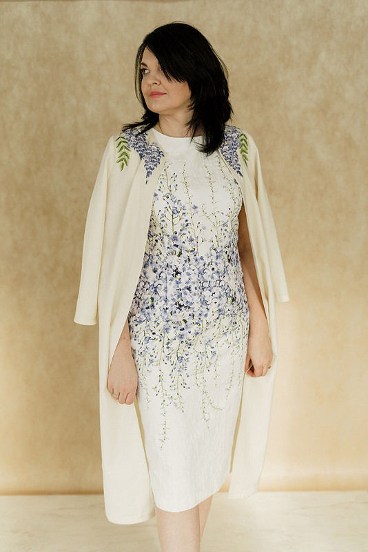 Комплект «Глицинии»: платье и летнее пальто от Elena Sharunina