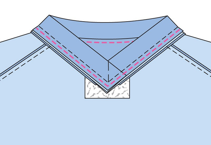 Обработка планкой горловины изделия из тонкого биэластичного трикотажа