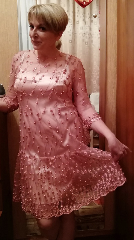Изящное платье с вышивкой и бусинами от Лилия Юсупова