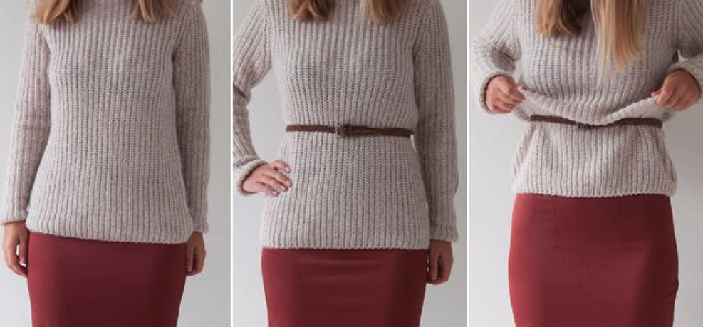 Как заправить объемный свитер в юбку: неожиданный способ от модного блогера