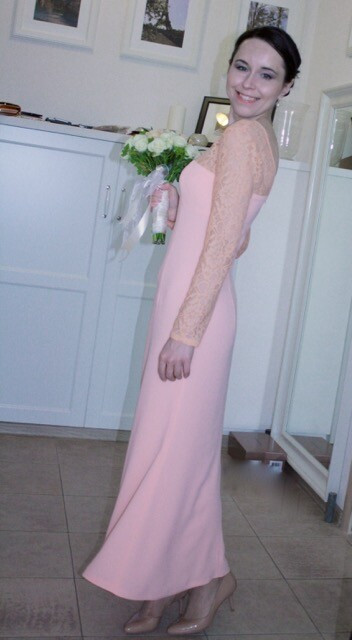 Свадебное платье персикового цвета от Елена