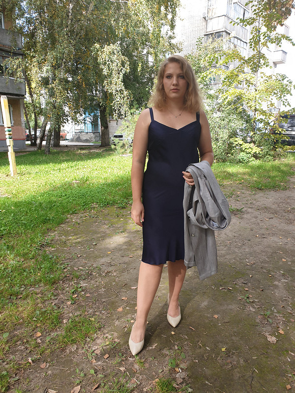 Платье-комбинация из синего сатина от Nstjur