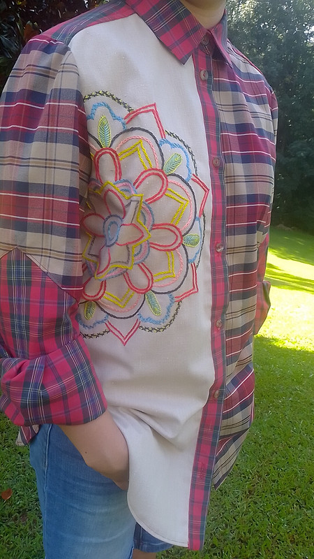 Клетчатая рубашка с вышивкой от Ольга