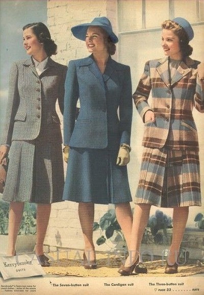 Осенняя клетка в стиле ретро: жакеты, юбки, пальто и платья из 40-х и 50-х