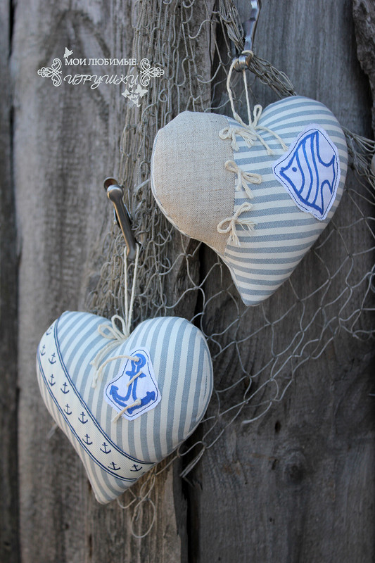Текстильные декоративные подвески «Сердце моря» от Анна Балябина
