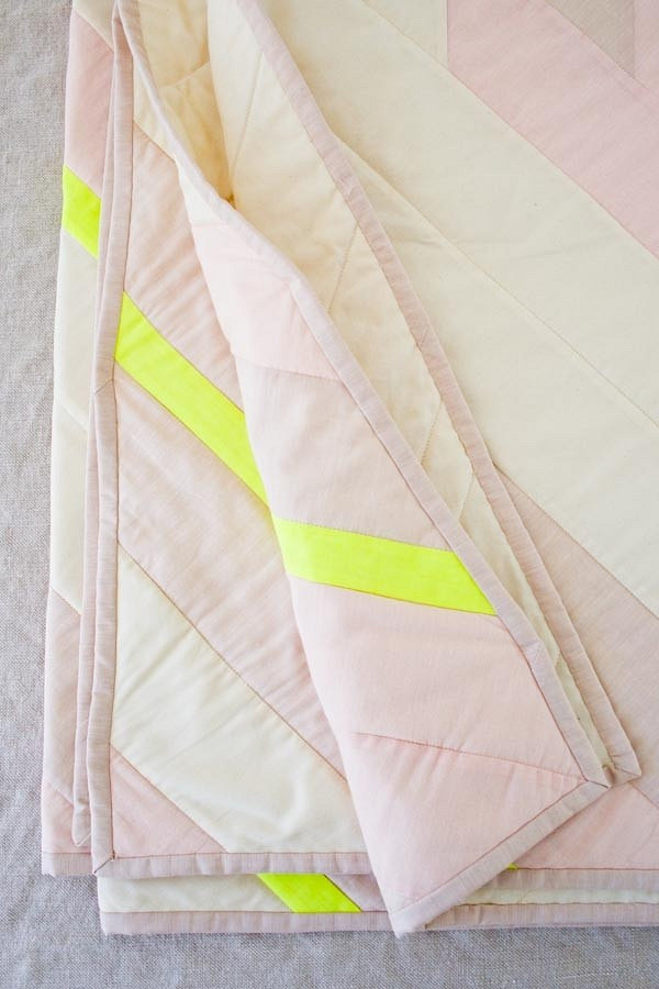 Лоскутное одеяло с диагональным узором: мастер-класс