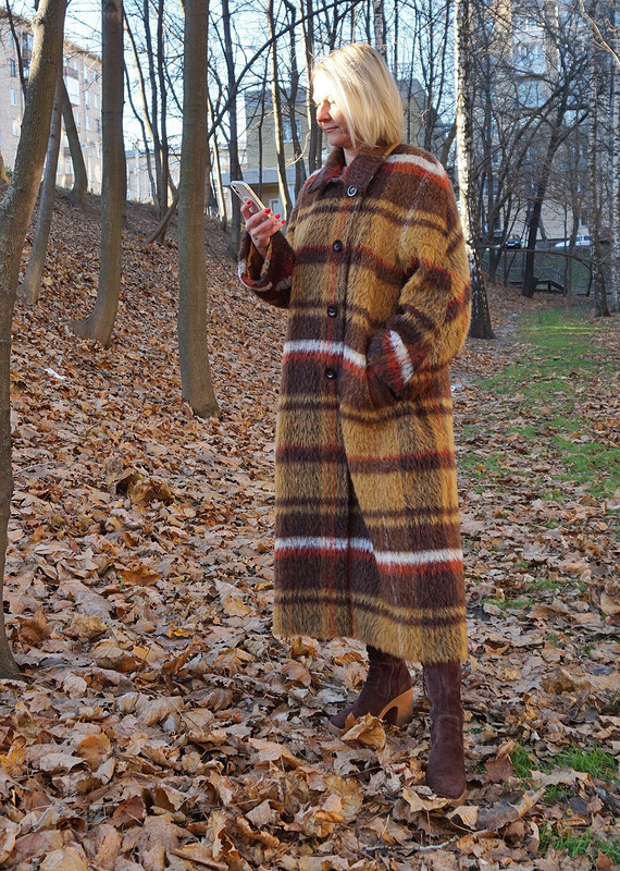 Зимнее пальто в клетку от Оксана Георгиевна