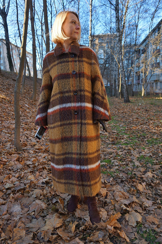 Зимнее пальто в клетку от Оксана Георгиевна