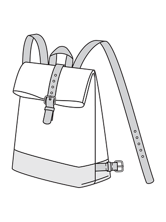 Технический рисунок рюкзака-мессенджера