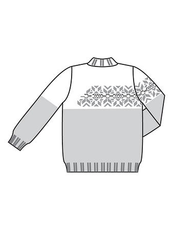 Технический рисунок вязаного пуловера спинка