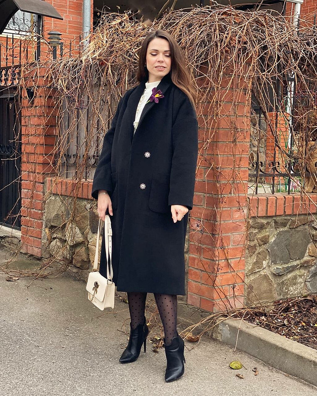 Пальто чёрное «Деми» для Лизы от GalinaRodikova