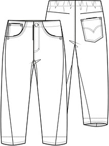 Выкройка детских джинсовых брюк - Выкройки детской одежды
