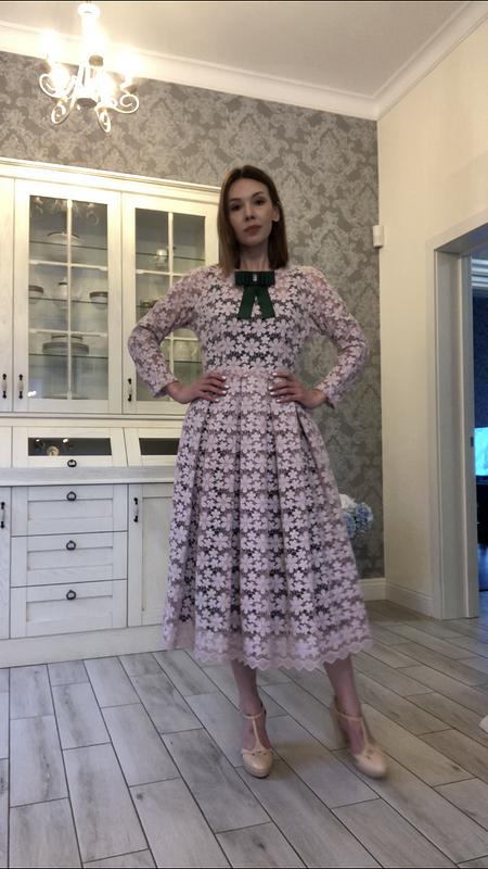 Розово-зелёное платье от Mora