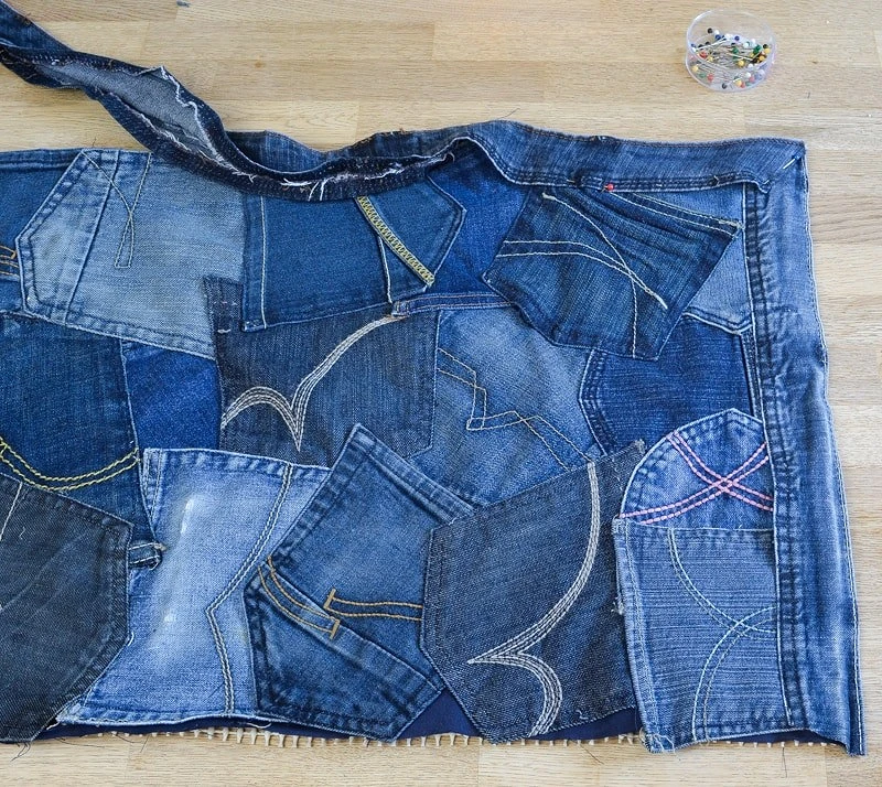  коврик из карманов старых джинсов