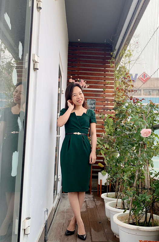 Платье «Dark green dress for new year» от Binh Ngo
