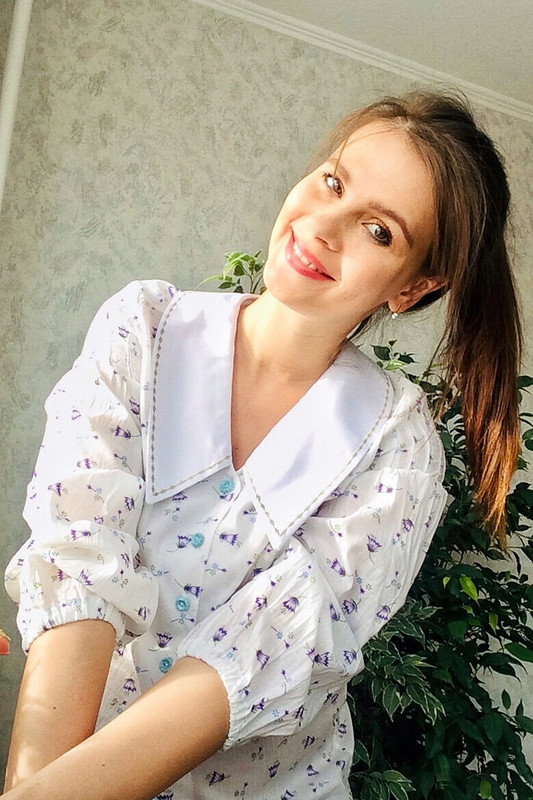 Блуза «Полевая с большим белым воротничком» от LiubovEvseeva 
