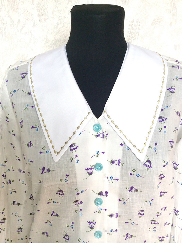 Блуза «Полевая с большим белым воротничком» от LiubovEvseeva 