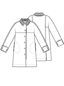 Технический рисунок пальто для девочки