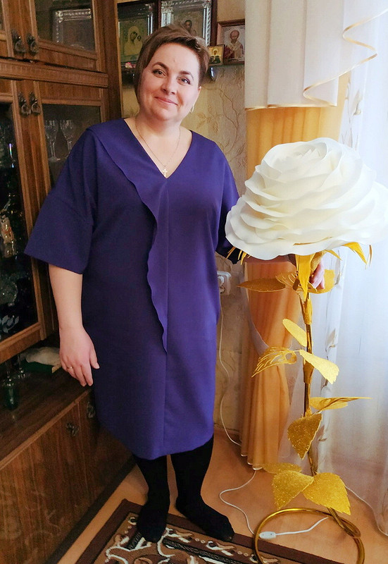 Черничное платье с воланом от Elenka-Elenka
