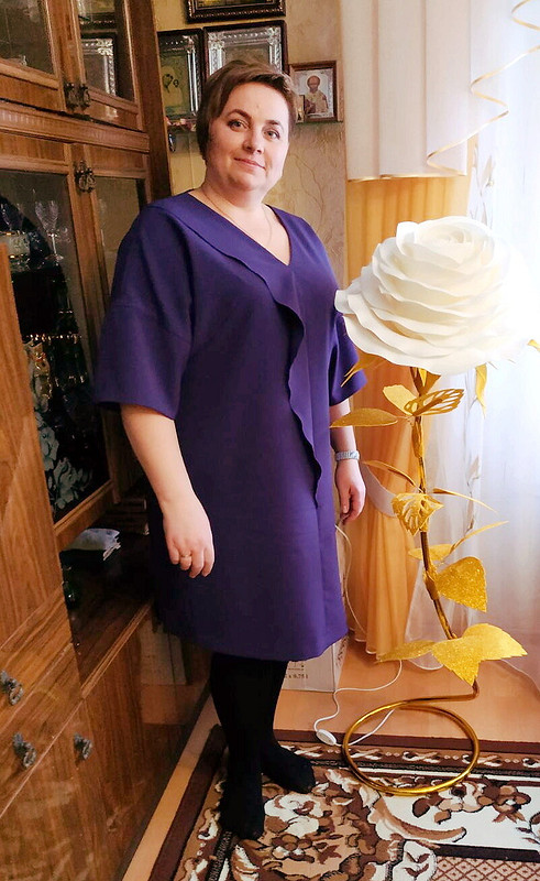 Черничное платье с воланом от Elenka-Elenka