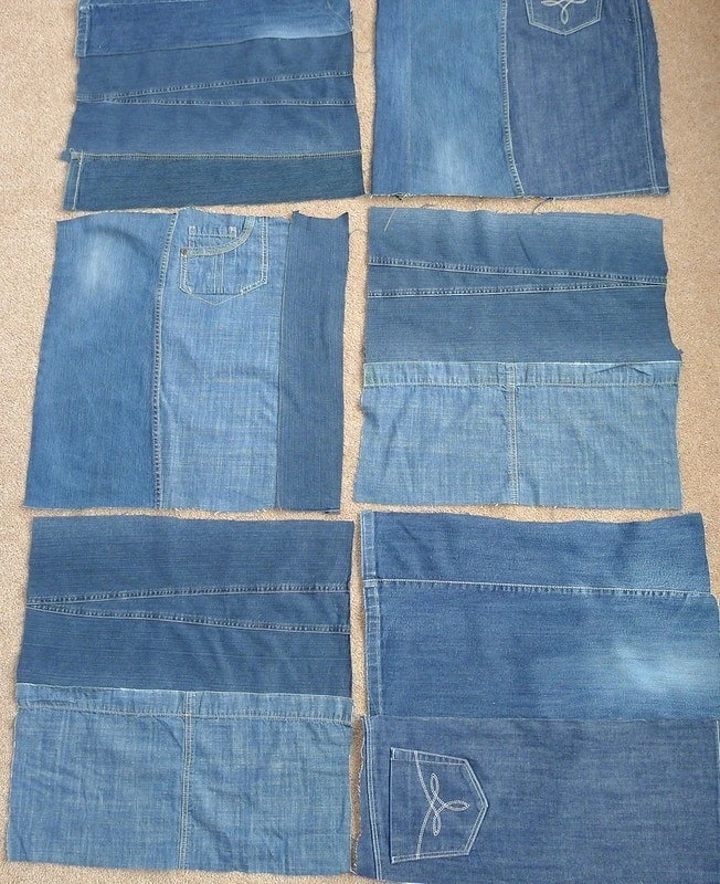 Идея: большой пуф из старых джинсов лоскуты, шаблон, основа, в соответствии, джинсов, из сторон, для денимаШАГ, на шаблон, лоскутыОриентируясь, и отутюжив, срезав, нитки, удалив, к работе, Деним —, и подготовьте, джинсы, разложите, кубаШАГ, одной