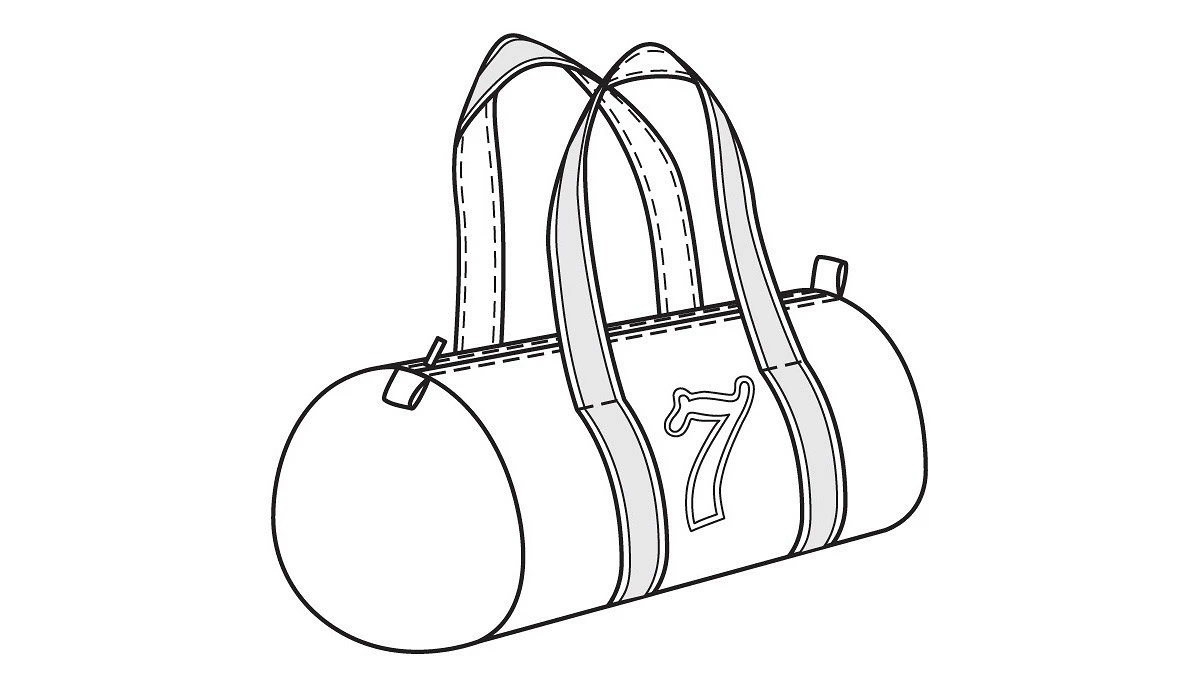 Большая спортивная сумка своими руками на расстоянии, круга, сложить, белого, шириной, цвета, прямоугольника, ленту, сумки, стороной, среза, сторону, ткань, с обеих, на изнаночную, полосы, ткани, у стрелки, изнаночными, детали