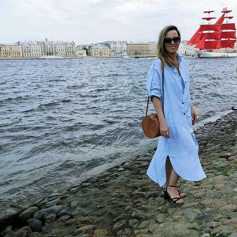 Платье-рубашка «Голубой лен» от NatalyaVasilenko