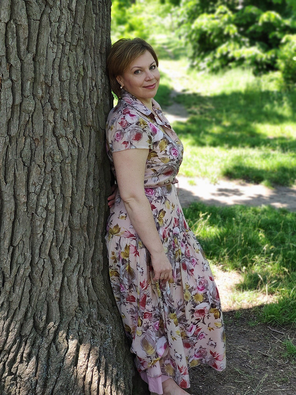Платье-рубашка пастельные розы от katrinka_n