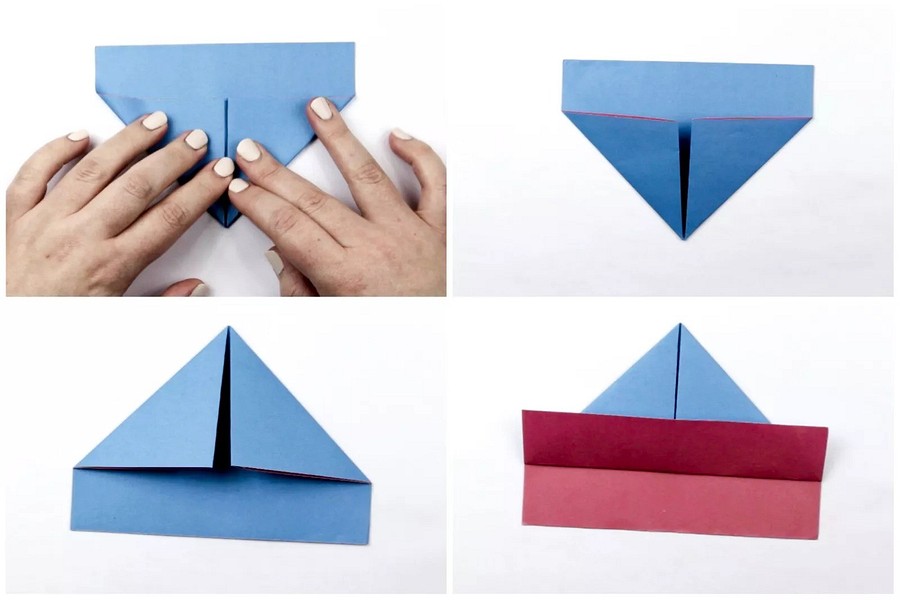 2. Двухтрубный кораблик оригами
