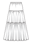 Длинная многоярусная юбка