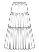 Длинная многоярусная юбка №106 A