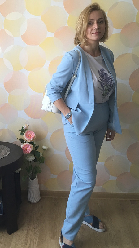 Голубой костюм: жакет и брюки от SvetlanaNaumova