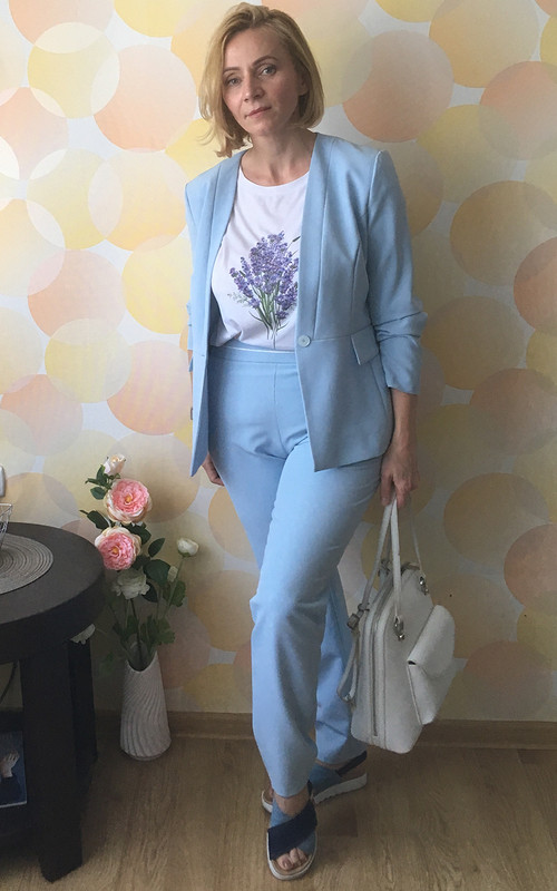 Голубой костюм: жакет и брюки от SvetlanaNaumova
