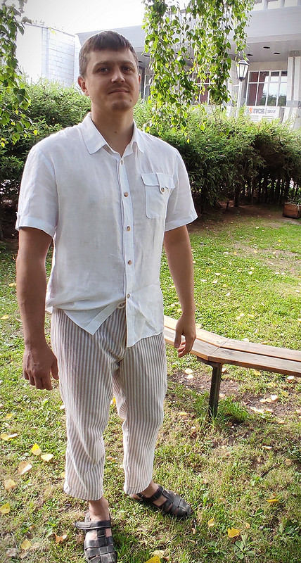 Летная мужксая рубашка + брюки в полоску от Konstanssia
